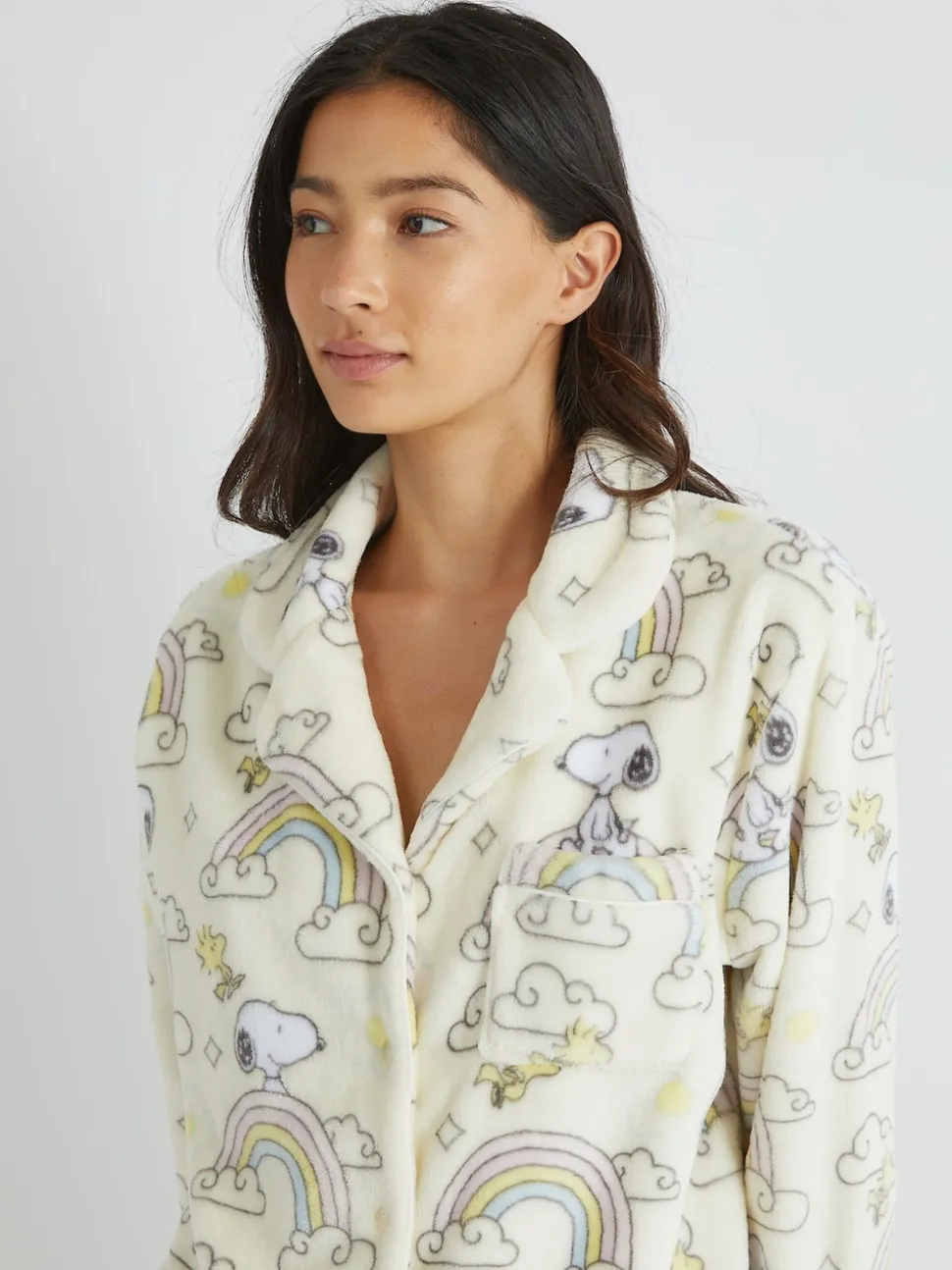 Skinnydip Peanuts x Skinnydip Snoopy Rainbow Fleece Pyjamas Set