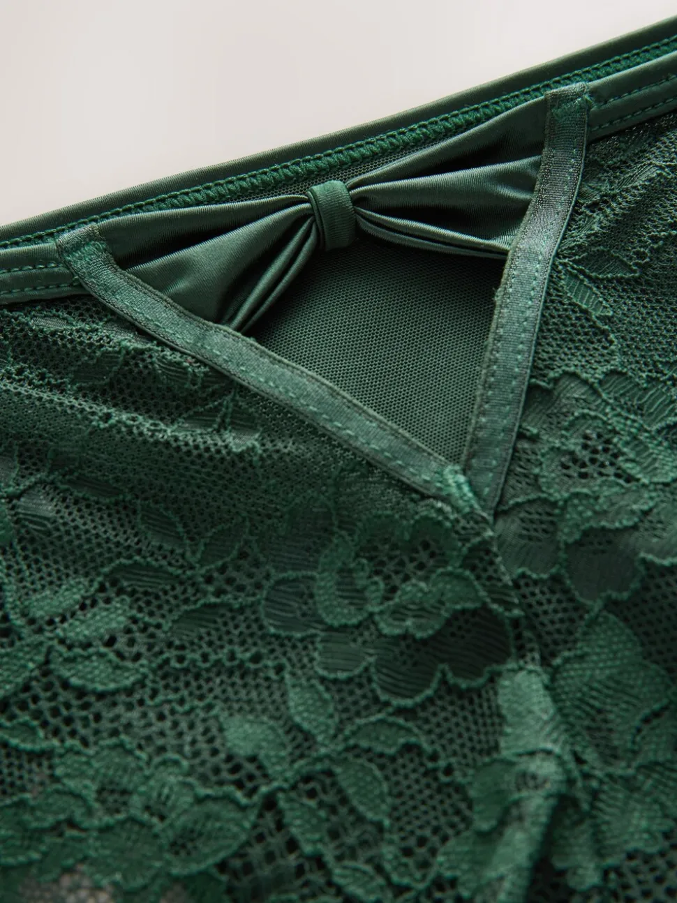 Smaragdgroen - Lace Bow Back Knickers