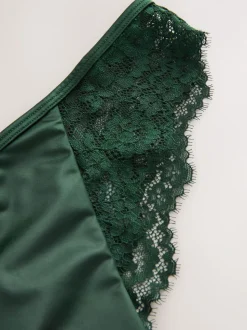 Smaragdgroen - Lace Bow Back Knickers