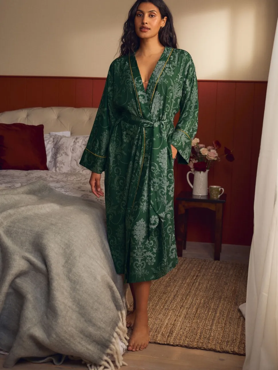 Smaragdgroen - Laura Ashley Josette badjas