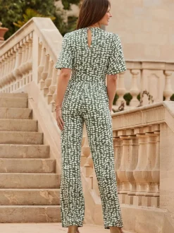 Sosandar Printed Belted Jumpsuit