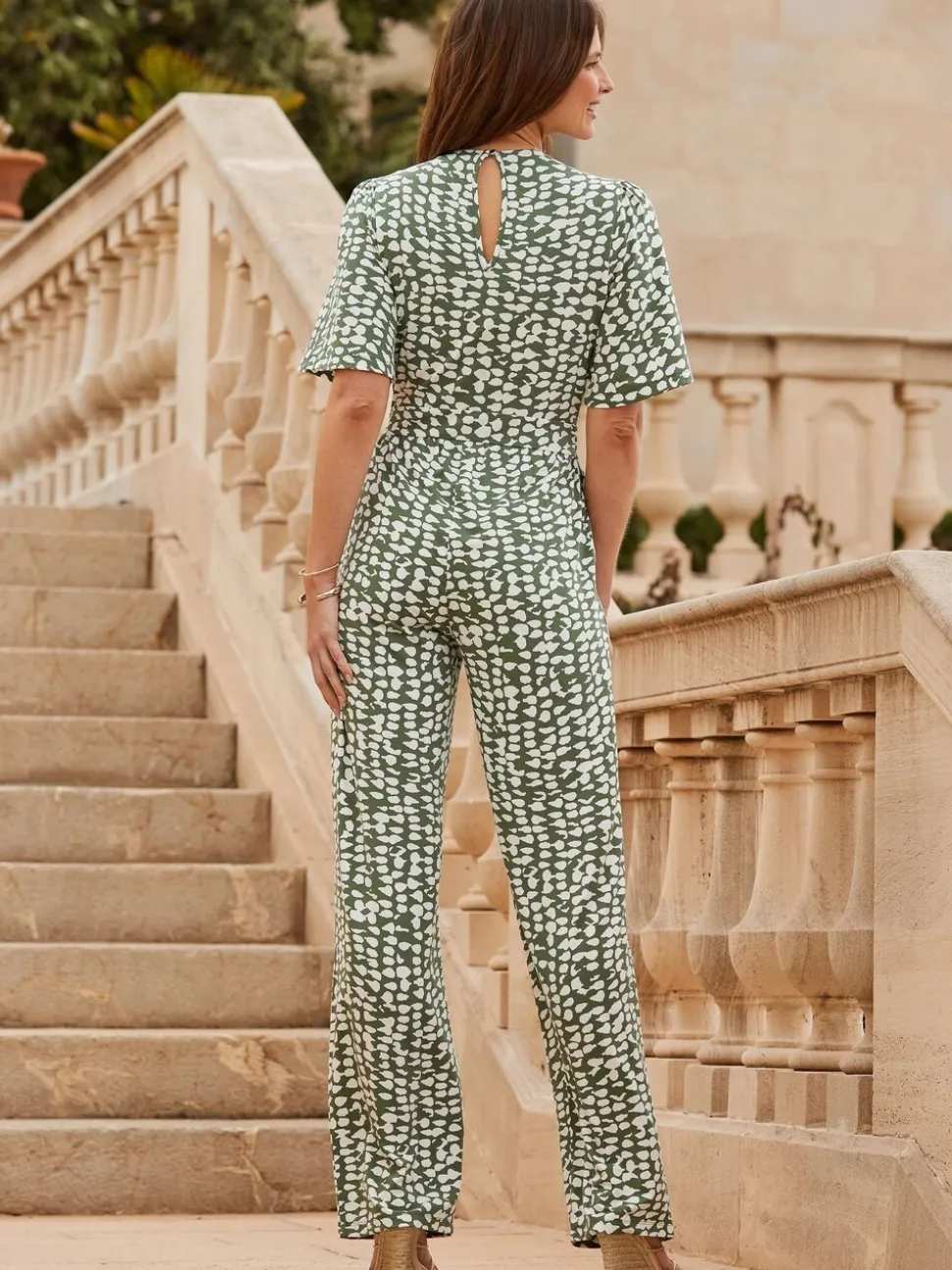 Sosandar Printed Belted Jumpsuit