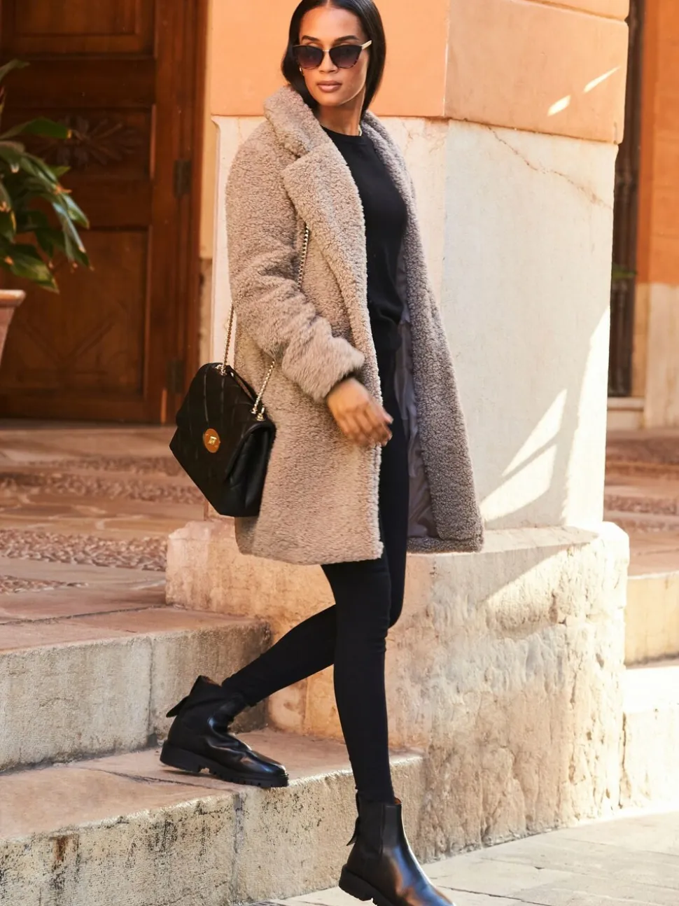 Sosandar Super Cosy Borg Coat