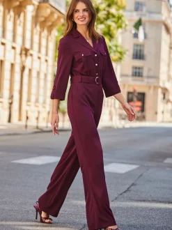 Sosandar Utility Pocket Belted Jumpsuit