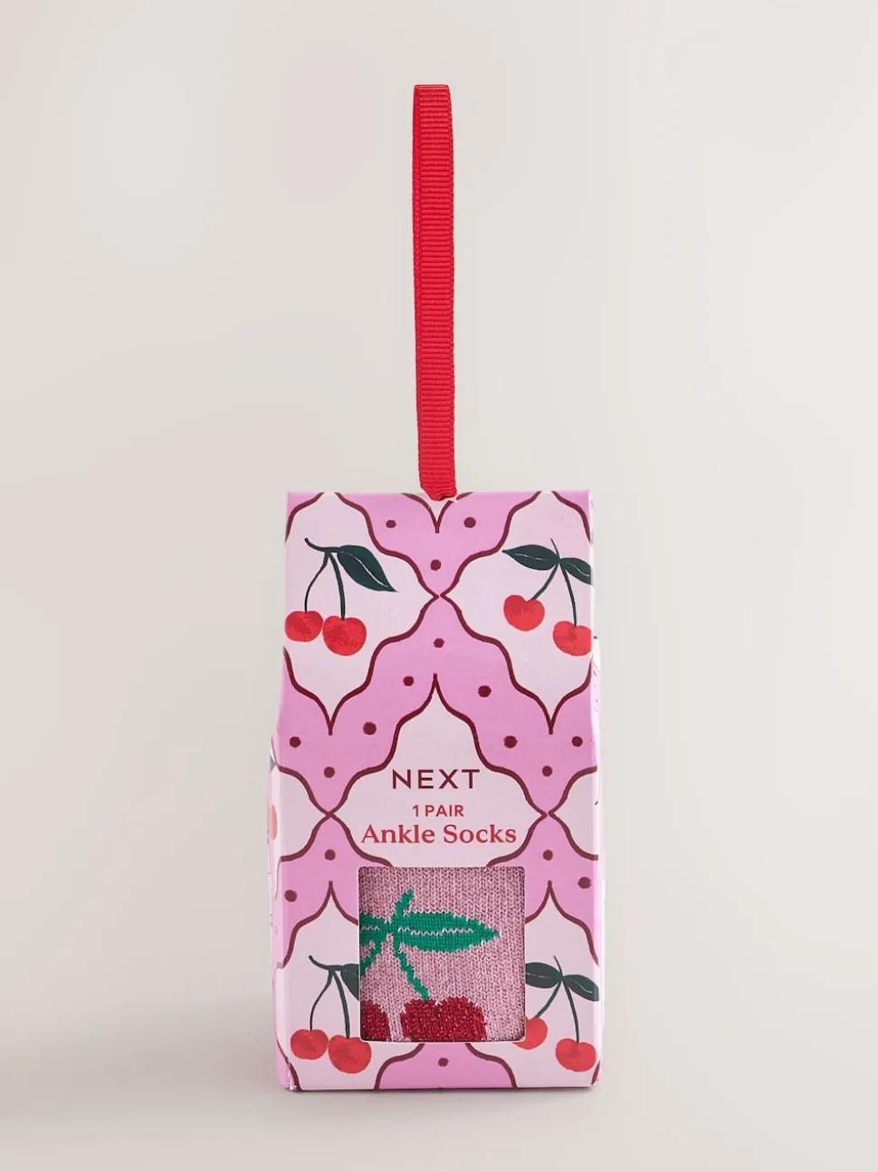 Sparkle Cherries - 1 Pack Ankle Socks in a Gift Box