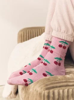 Sparkle Cherries - 1 Pack Ankle Socks in a Gift Box