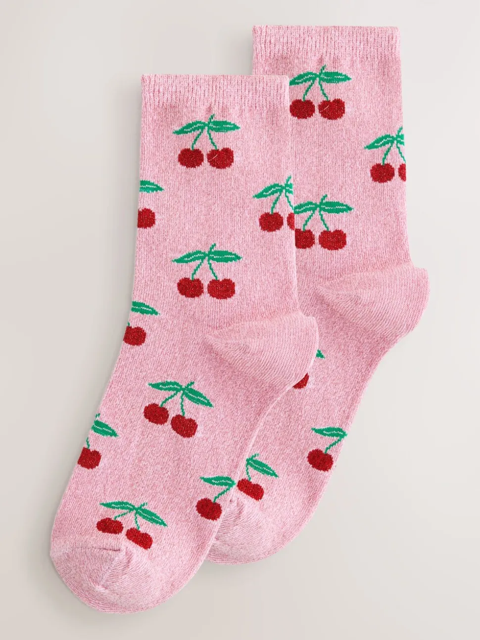 Sparkle Cherries - 1 Pack Ankle Socks in a Gift Box
