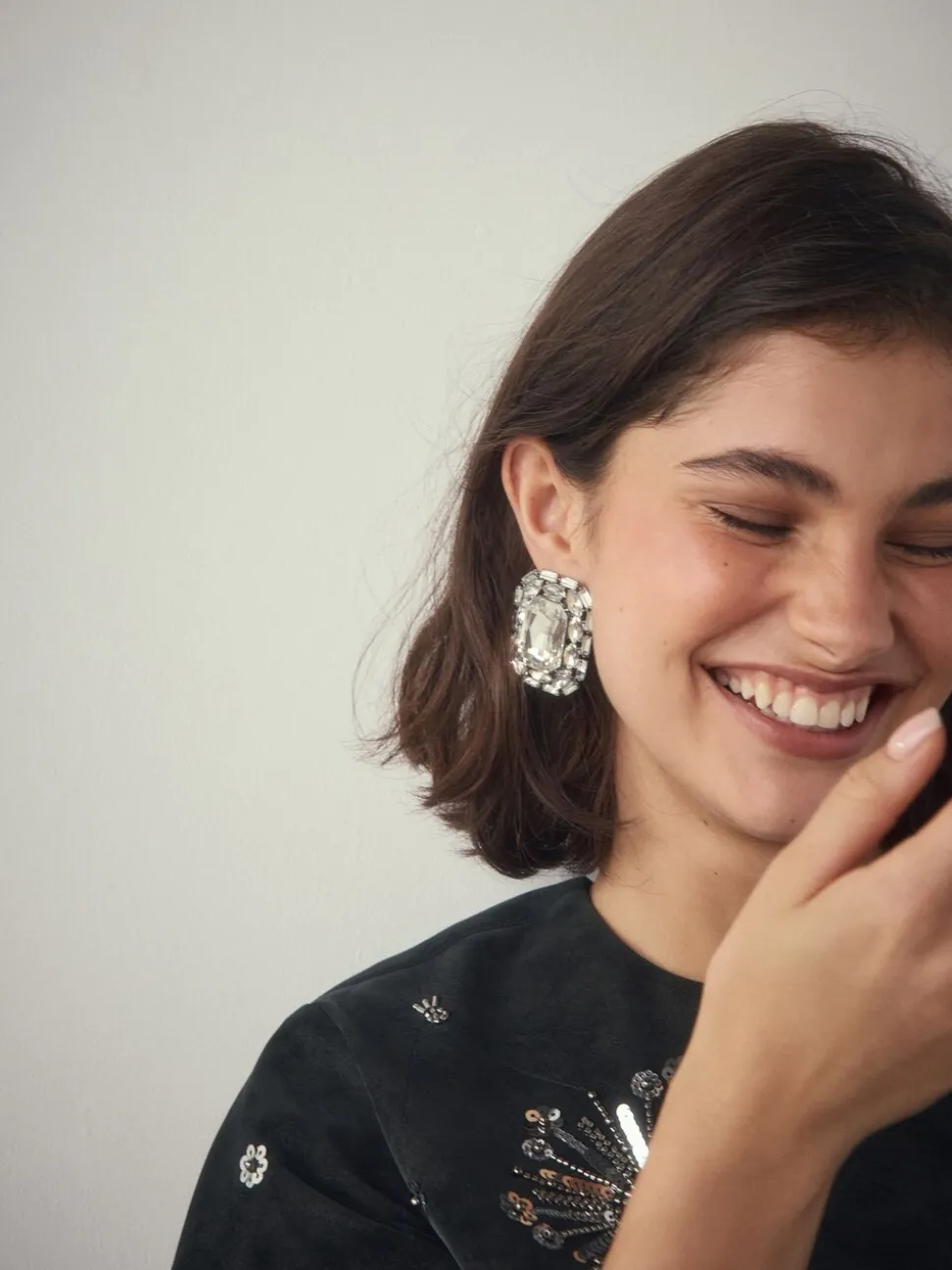 Staalgrijs - Sparkle Jewel Stud Earrings