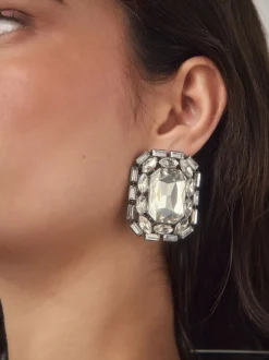 Staalgrijs - Sparkle Jewel Stud Earrings