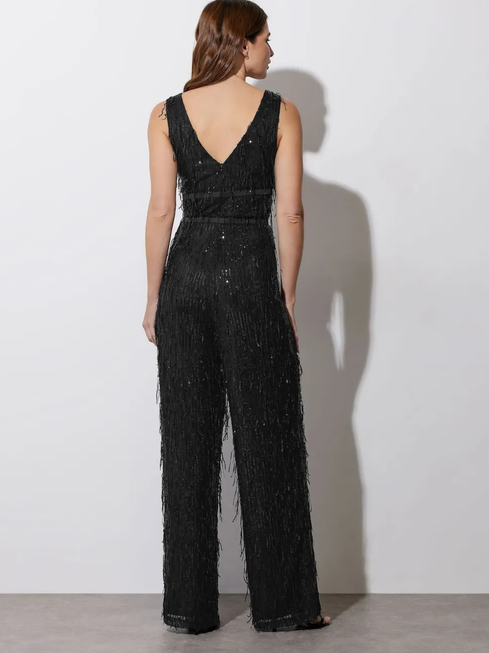Star by Julien MacDonald Tassel Sequin Jumpsuit