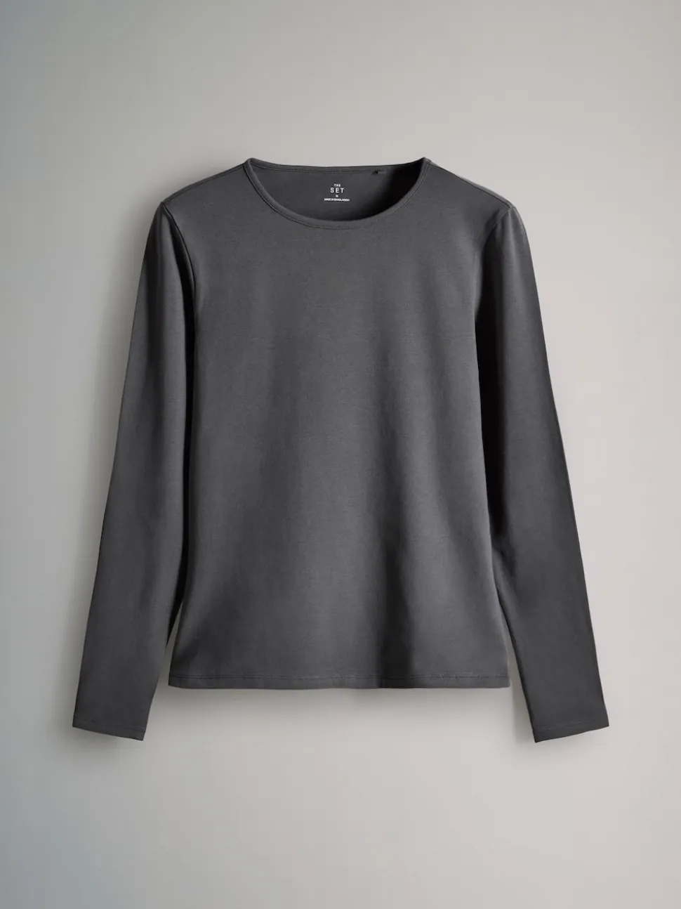 Strepen/Zwart/Grijs/Wit - The Set - 7 T-shirts met lange mouwen en ronde hals