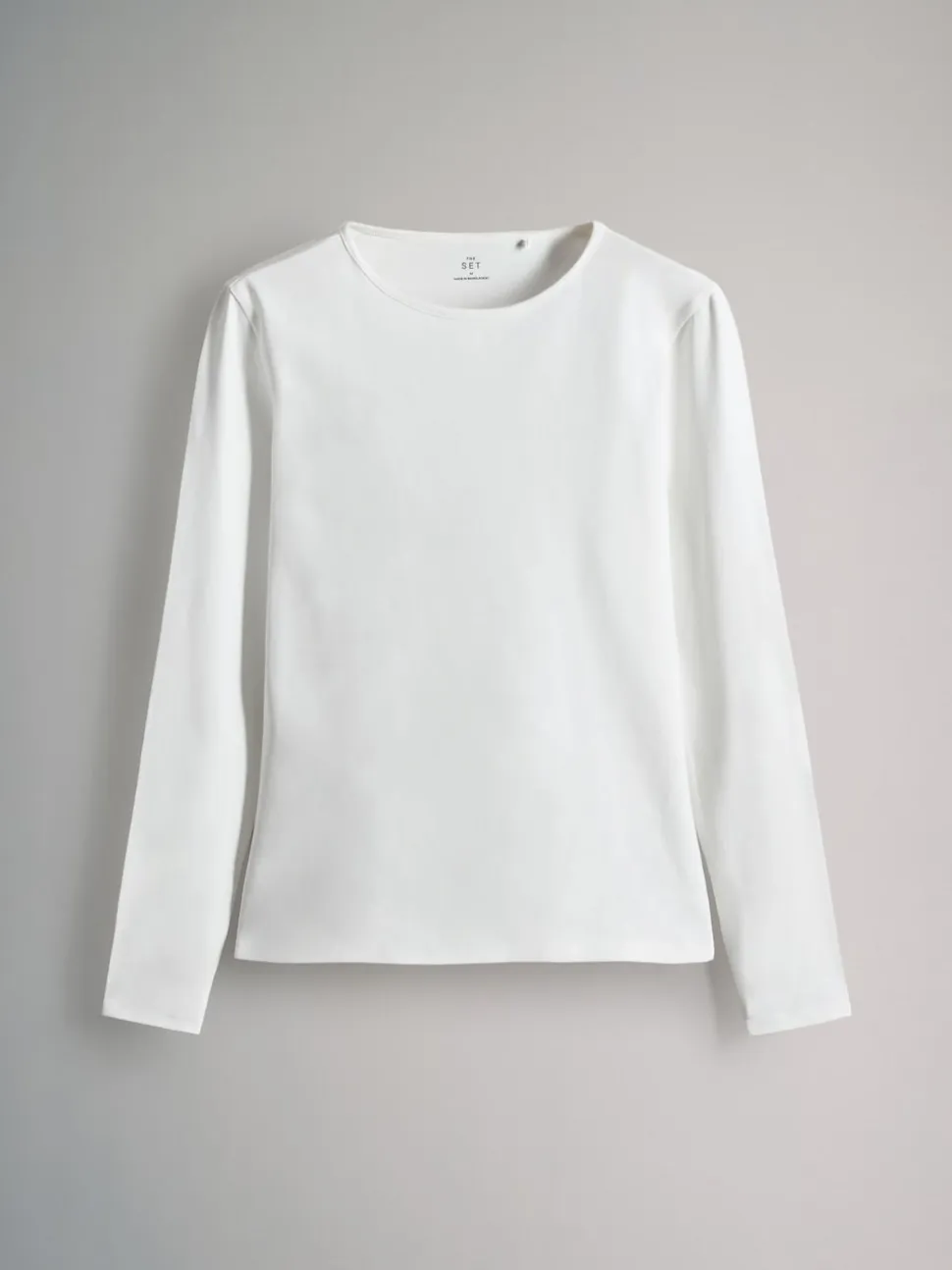 Strepen/Zwart/Grijs/Wit - The Set - 7 T-shirts met lange mouwen en ronde hals