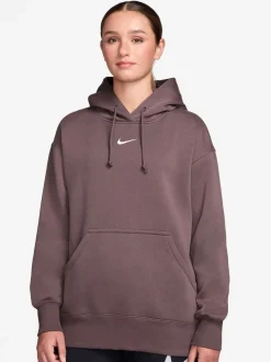 Tattoo Bruin - Nike oversized mini sportkleding Phoenix fleece swoosh pullover met hoodie