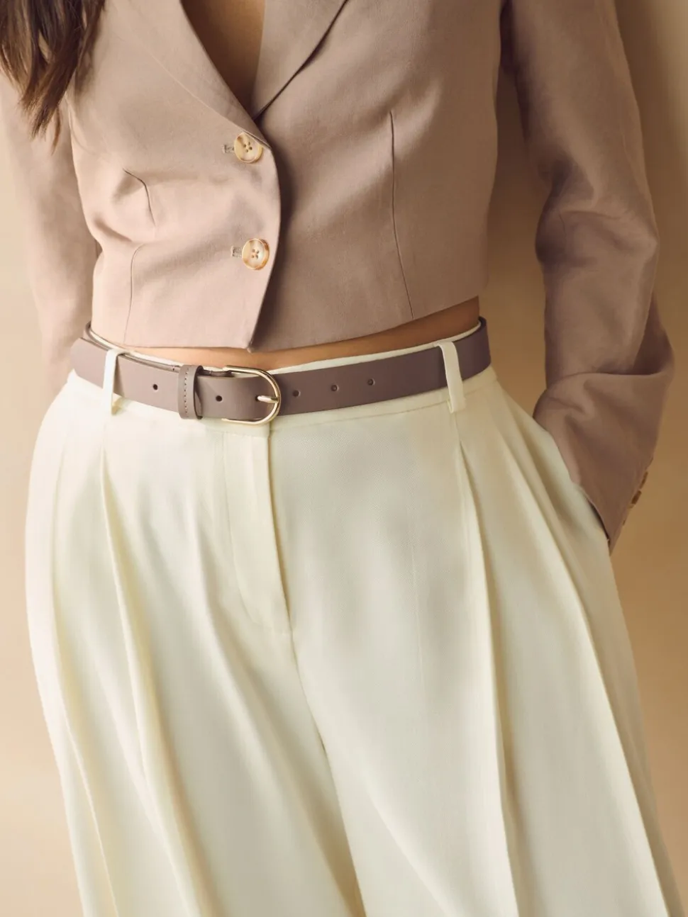 Taupe bruin - Standaard leren riem