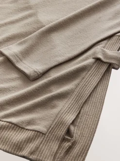 Taupe bruin - Zwangerschap Sweatshirt en Joggingbroeken Set