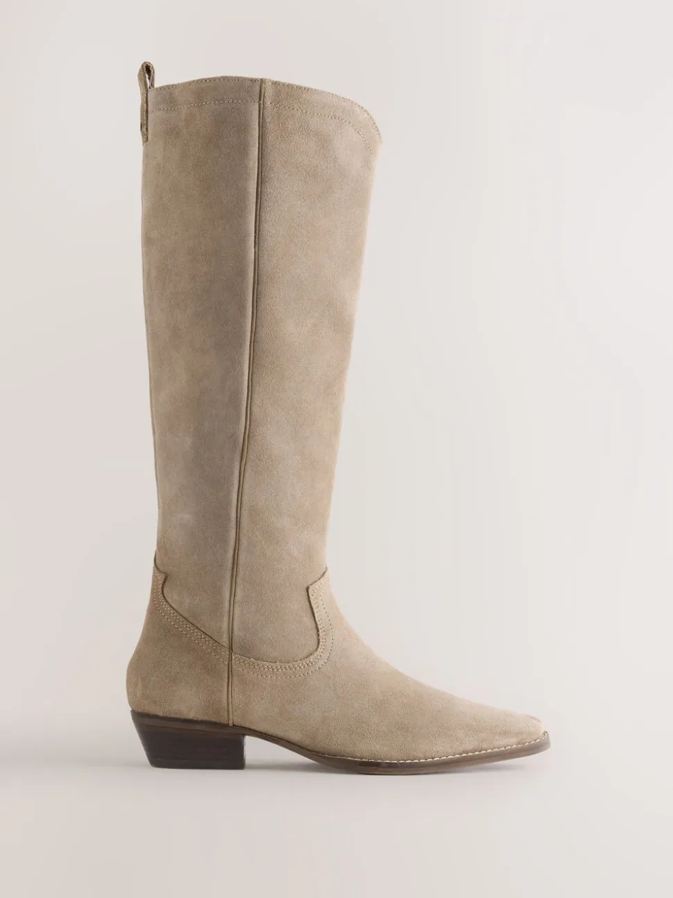 Taupe bruin suède leermix - Forever Comfort® kniehoge contrast western Boots