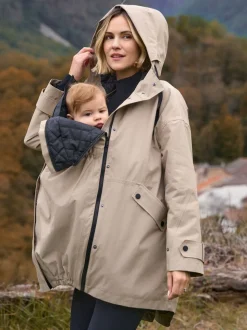 Taupe-grijs - Seraphine 3-In-1 Maternity & Babywearing Raincoat