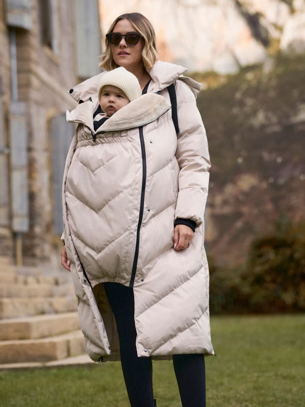 Taupe-grijs - Seraphine Lange 3-In-1 Zwangerschaps- en Draagjas Puffa Coat