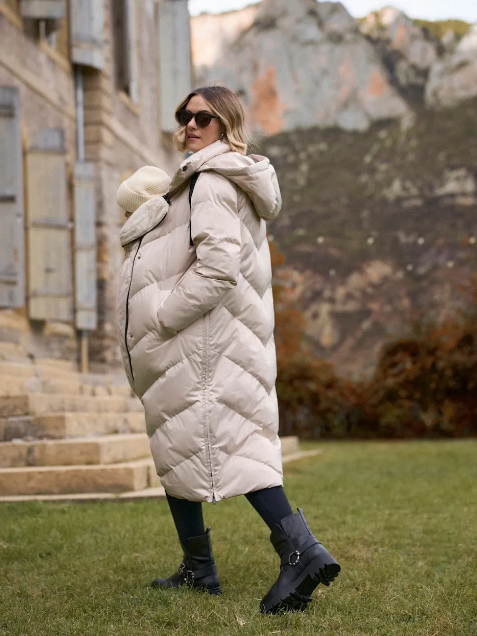 Taupe-grijs - Seraphine Lange 3-In-1 Zwangerschaps- en Draagjas Puffa Coat
