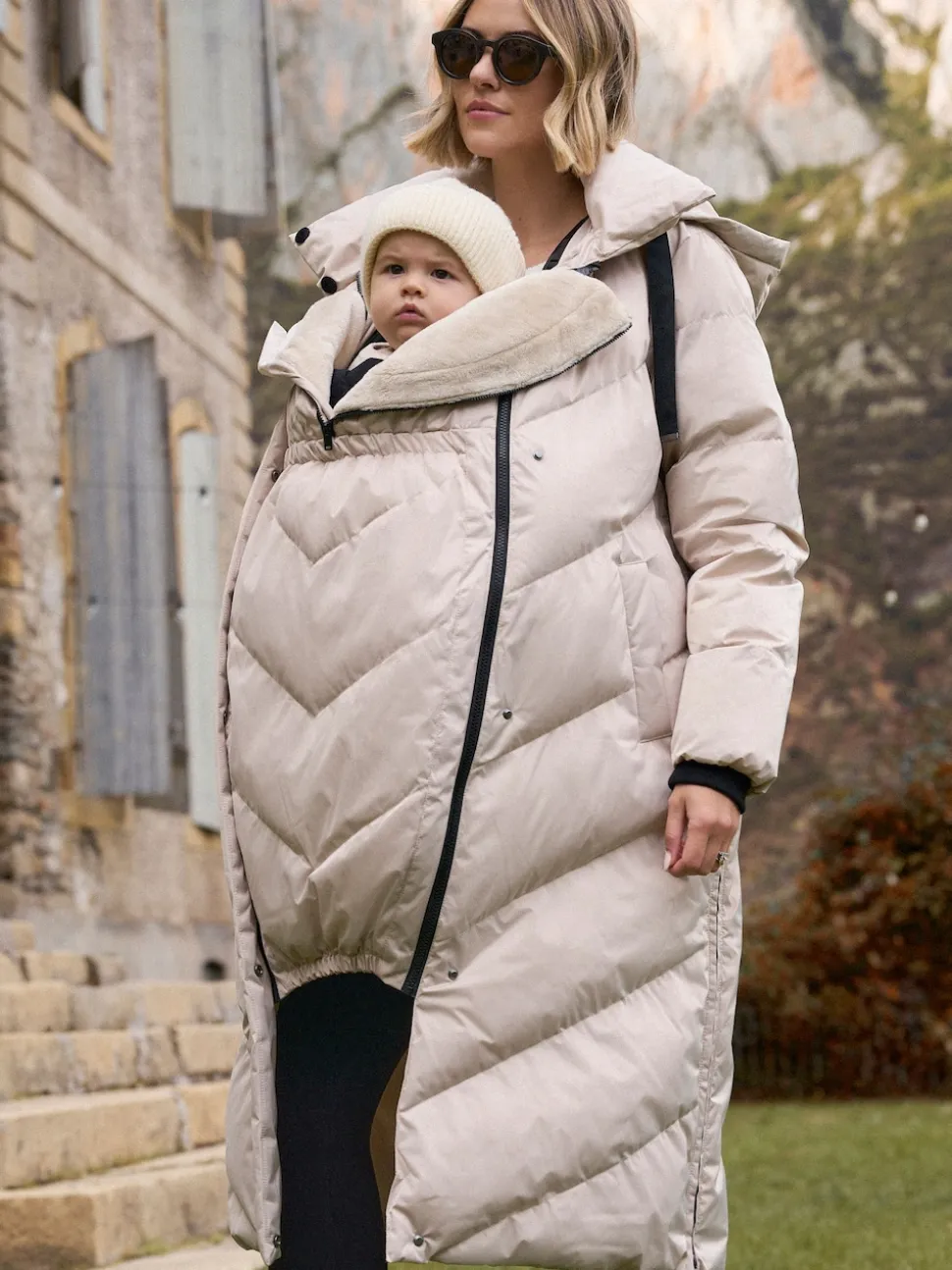 Taupe-grijs - Seraphine Lange 3-In-1 Zwangerschaps- en Draagjas Puffa Coat