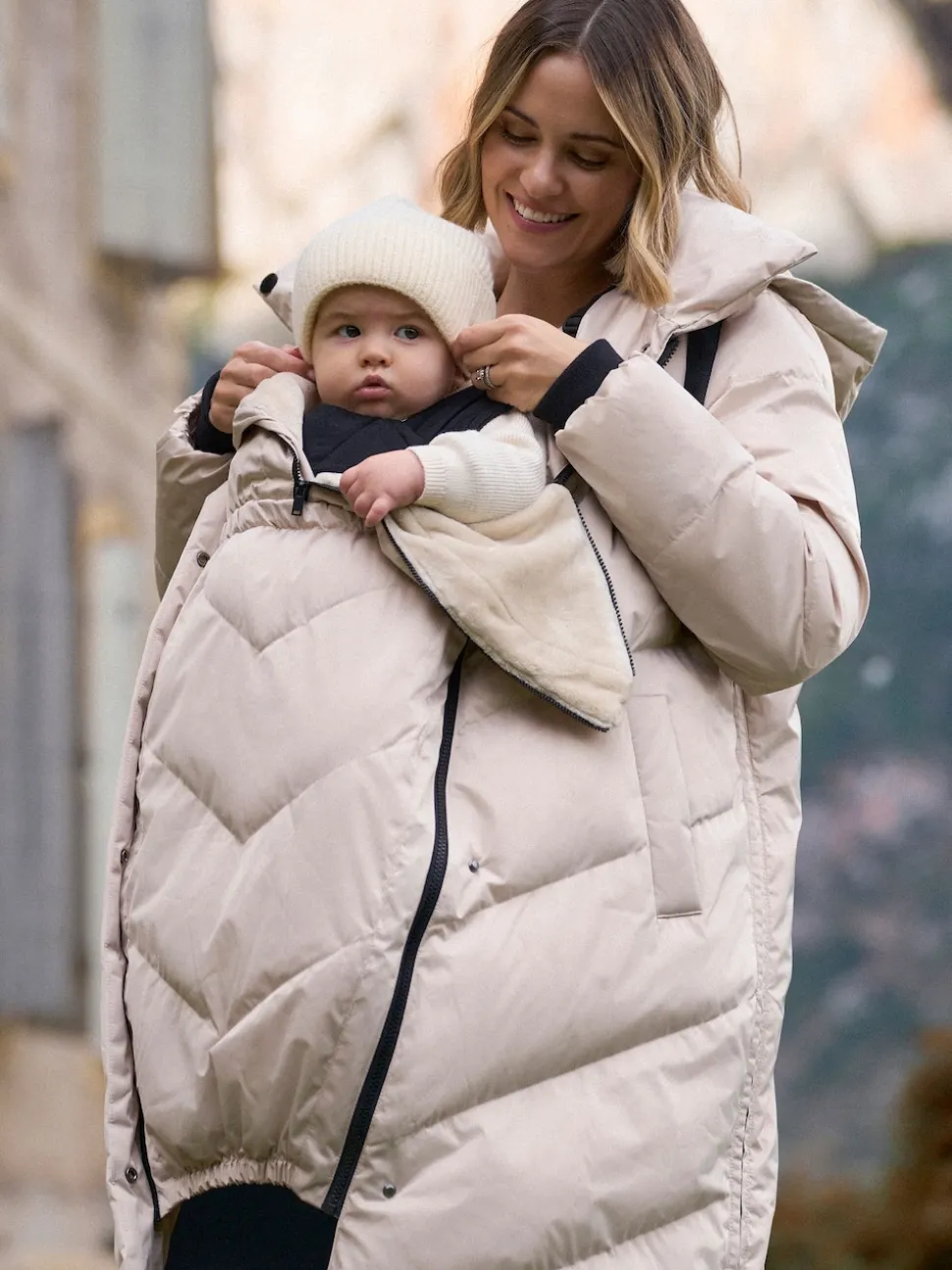 Taupe-grijs - Seraphine Lange 3-In-1 Zwangerschaps- en Draagjas Puffa Coat