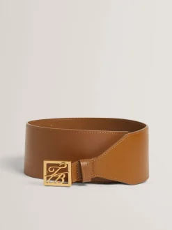 Ted Baker Aniikaa Tb Script Leather Waist Belt
