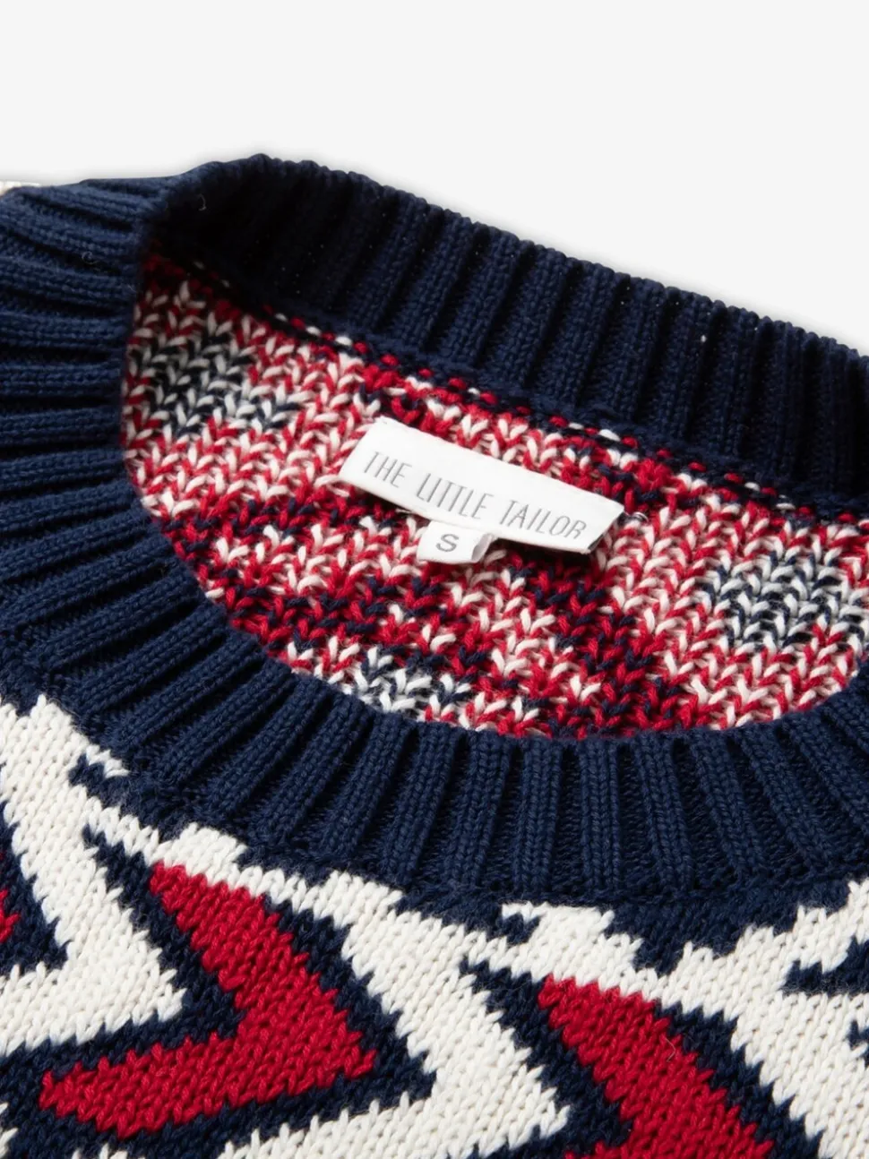 The Little Tailor Blauwe Kerstmis Multicolour Fairisle Katoenen Trui