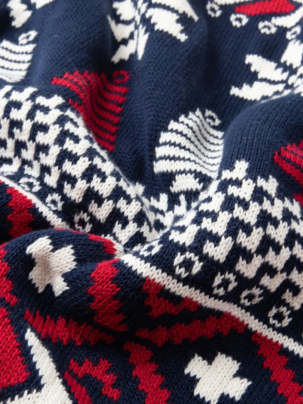 The Little Tailor Blauwe Kerstmis Multicolour Fairisle Katoenen Trui