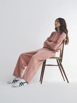 The Set - Combi-Set van oversized Sweatshirt met raglanmouwen en Barrel jeans Joggingbroeken