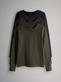 The Set 3 Pack Active Ribbed Long Sleeve T-Shirt