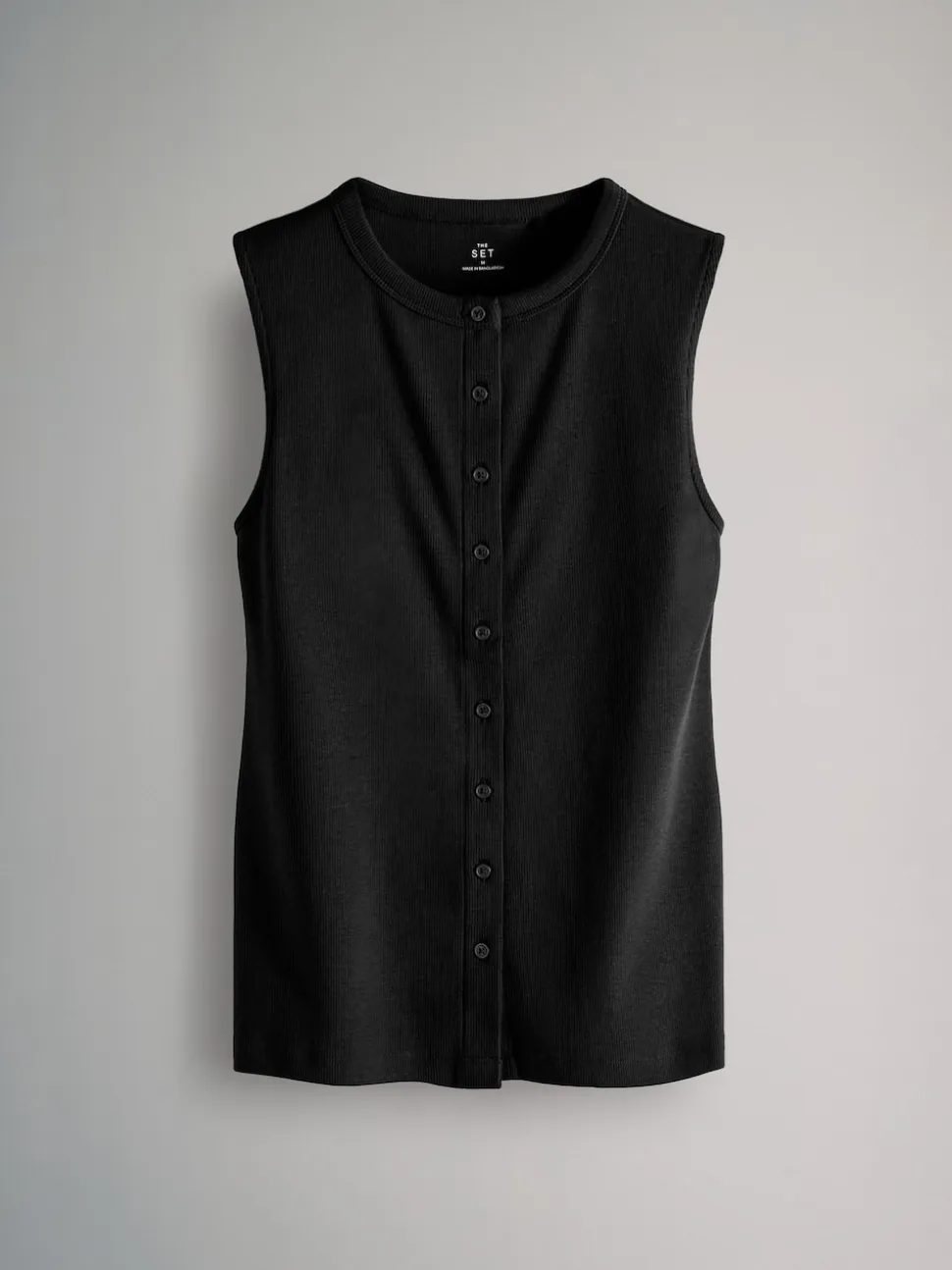 The Set 3 Pack Button Through Ribbed Vests