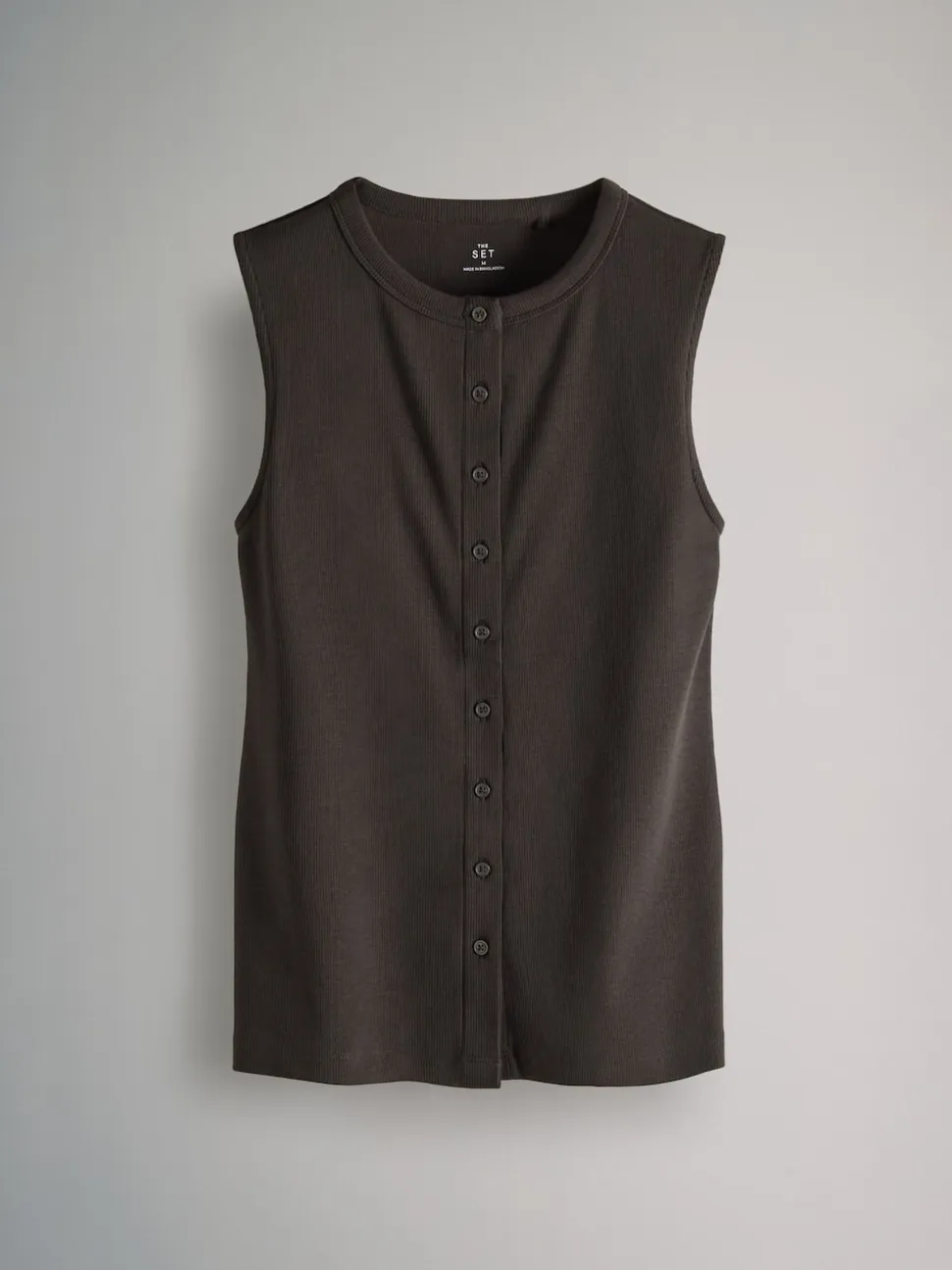 The Set 3 Pack Button Through Ribbed Vests