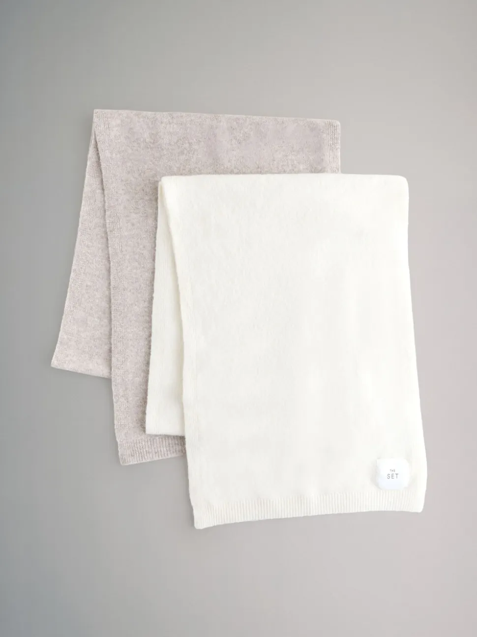 The Set 2 Pack Fine Knit Scarf Set