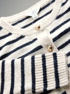The Set 2 Pack Gold Button Knitted Cardigans With Wool