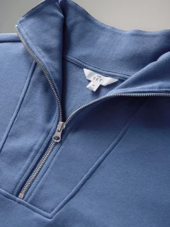 The Set 3 Pack Half Zip Ribbed Funnel Neck Sweatshirts