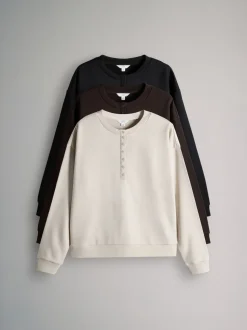 The Set 3 Pack Henley Sweatshirts