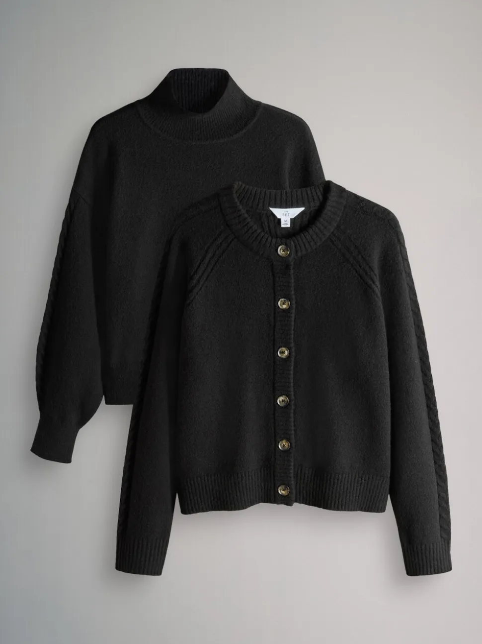The Set 2 Pack High Neck Jumper/Cardigan