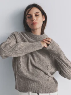 The Set 2 Pack Knitted Cable Jumpers With Wool