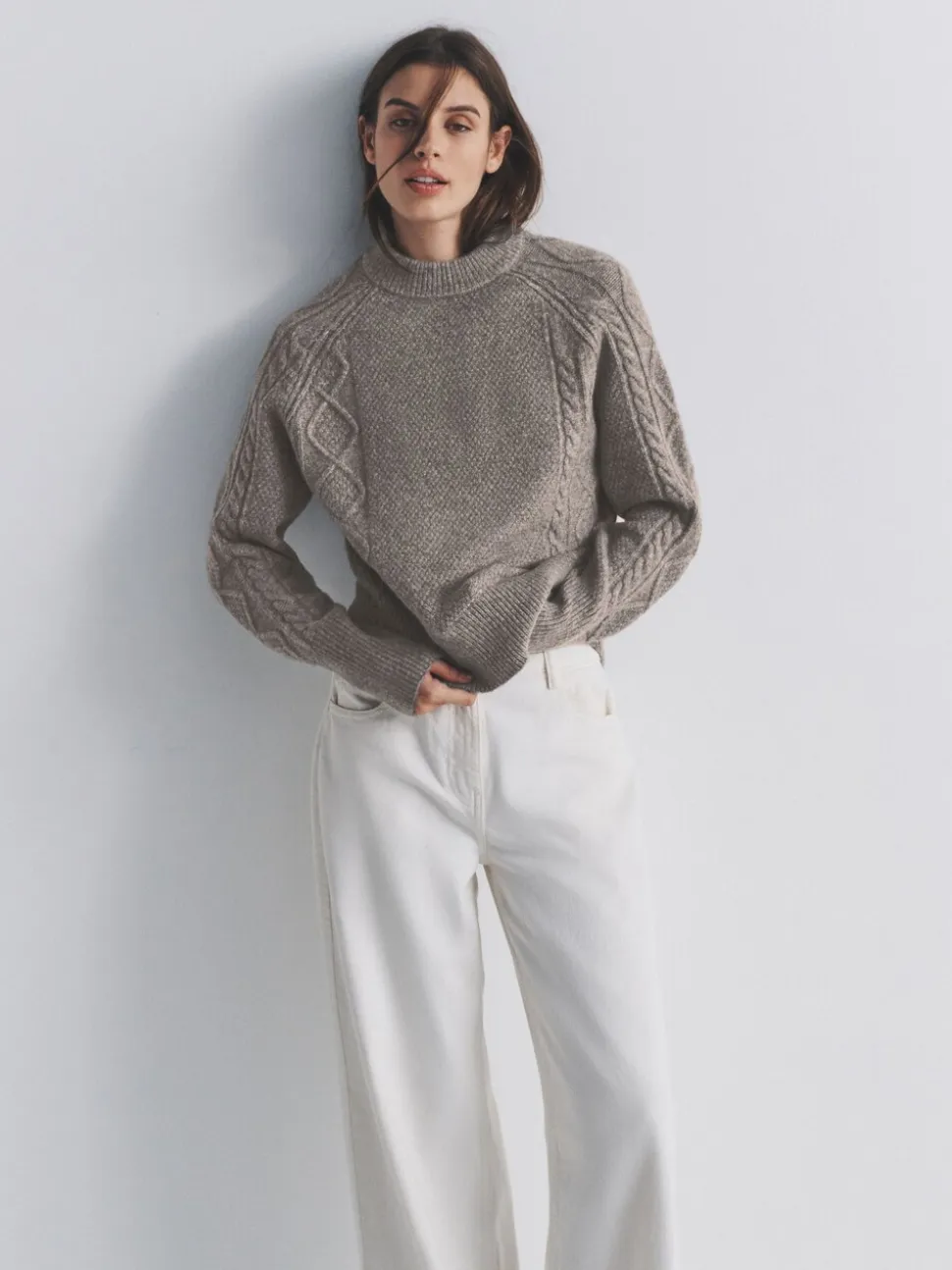The Set 2 Pack Knitted Cable Jumpers With Wool