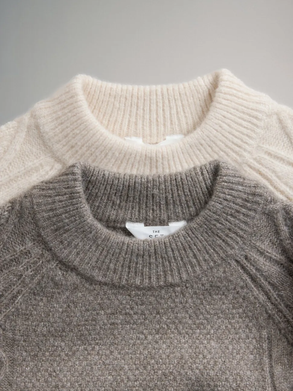 The Set 2 Pack Knitted Cable Jumpers With Wool