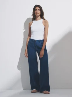 The Set 2 Pack Low Rise Wide Leg Denim Jeans