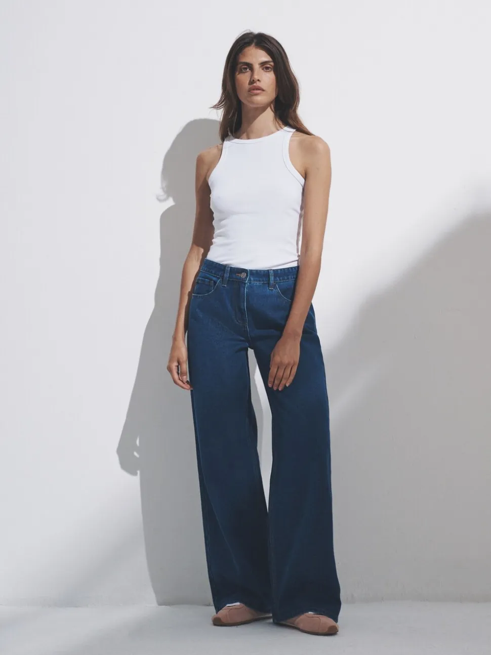 The Set 2 Pack Low Rise Wide Leg Denim Jeans