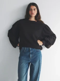 The Set 2 Pack Relaxed Crew Neck Puff Sleeve Sweatshirts