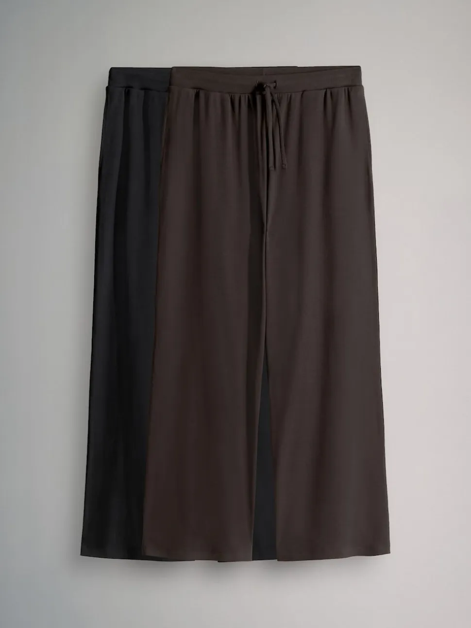 The Set 2 Pack Ribbed Jersey Wide Leg Trouser