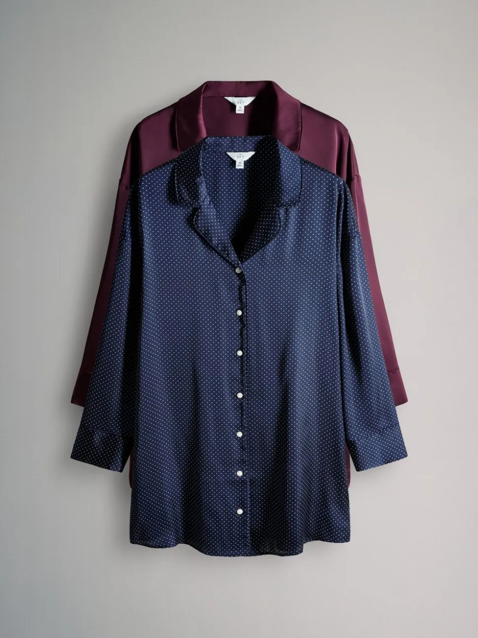 The Set 2 Pack Satin Nightshirts