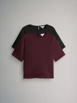 The Set 2 Pack Satin Shortsleeve Tops