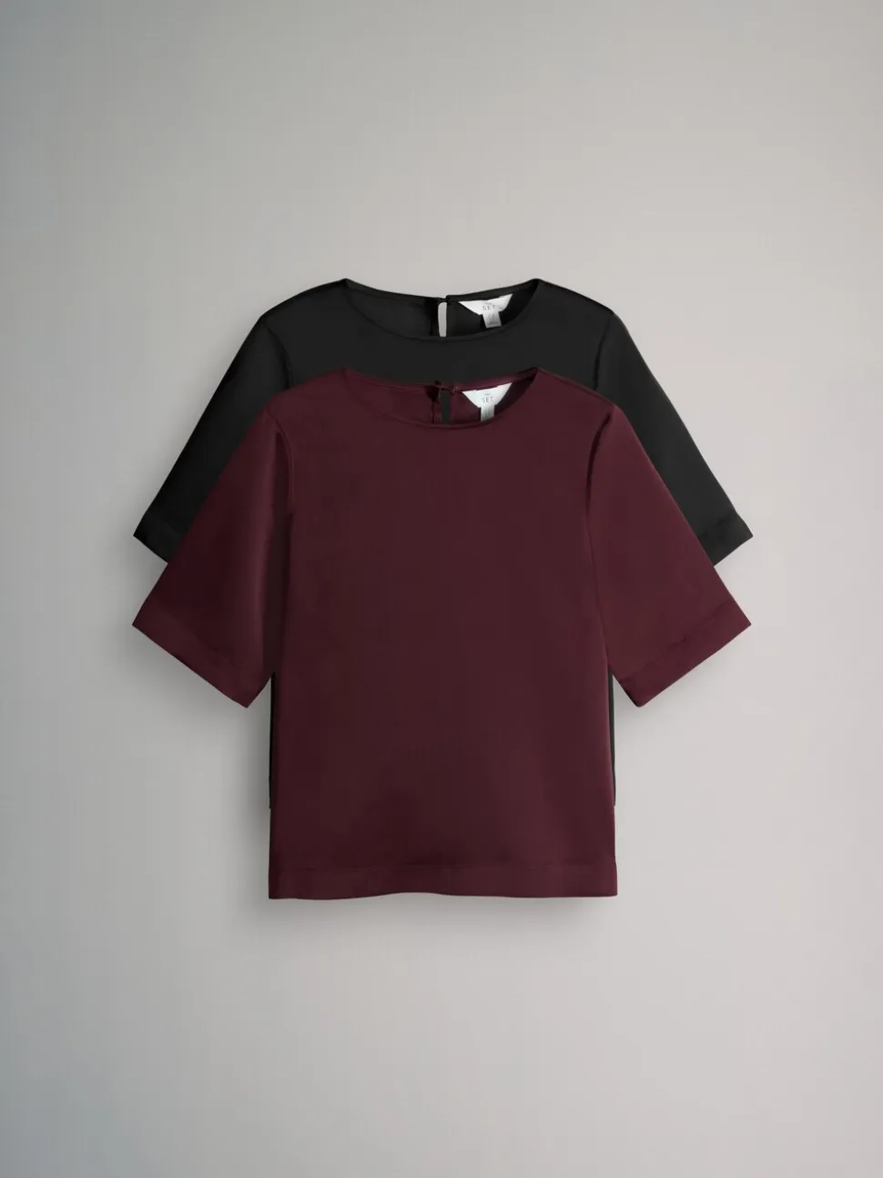 The Set 2 Pack Satin Shortsleeve Tops