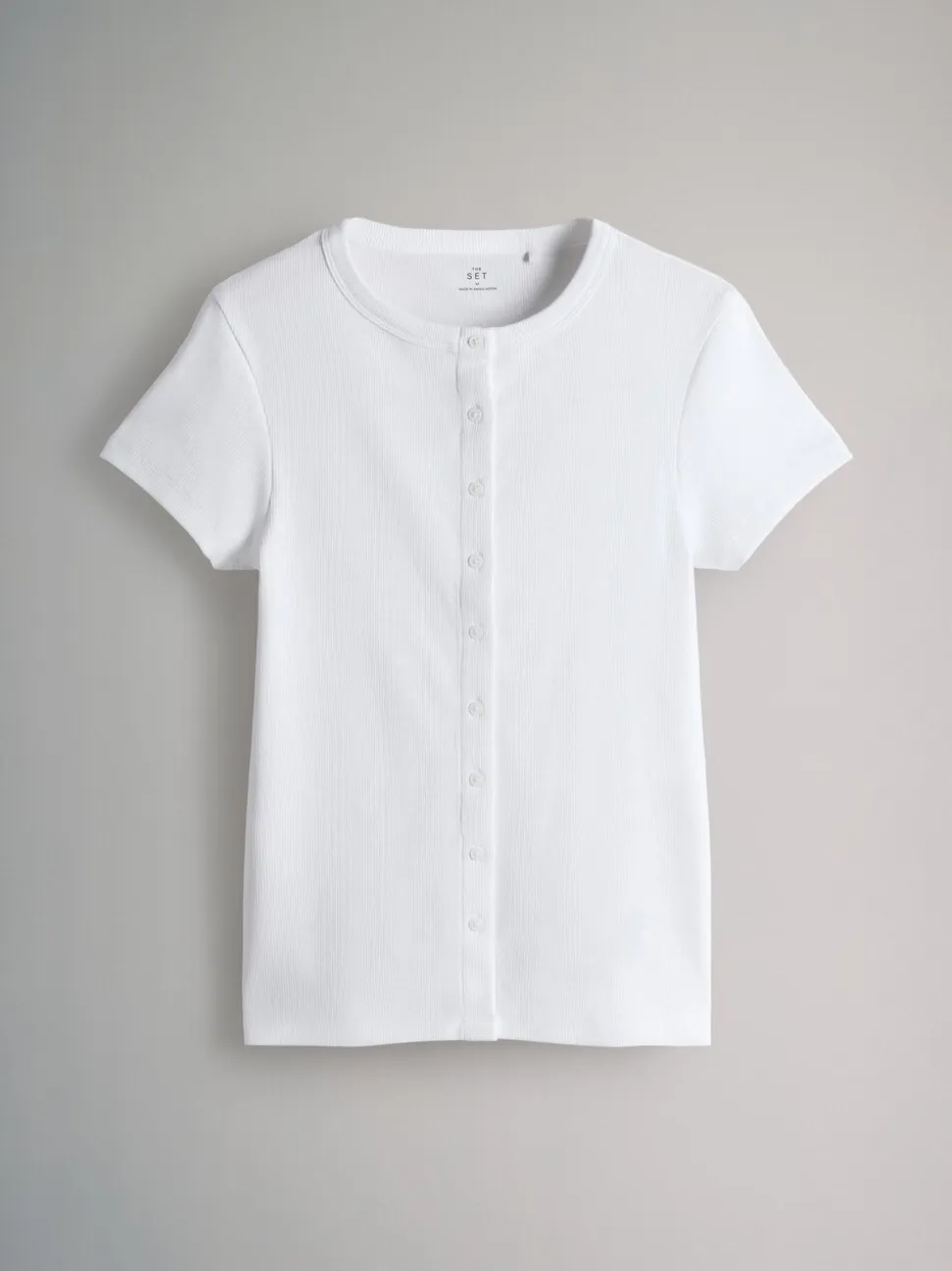 The Set 3 Pack Short Sleeve Button Through Rib T-Shirts