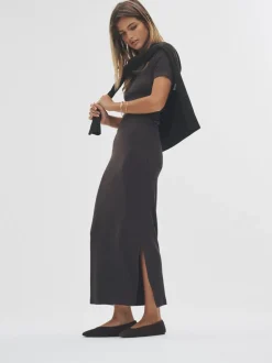 The Set 3 Pack Short Sleeve Ribbed Midi Dresses