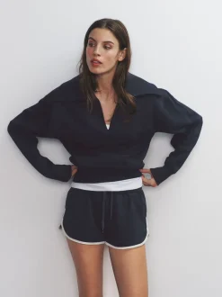 The Set 2 Pack Trophy Neck Long Sleeve Sweat Tops